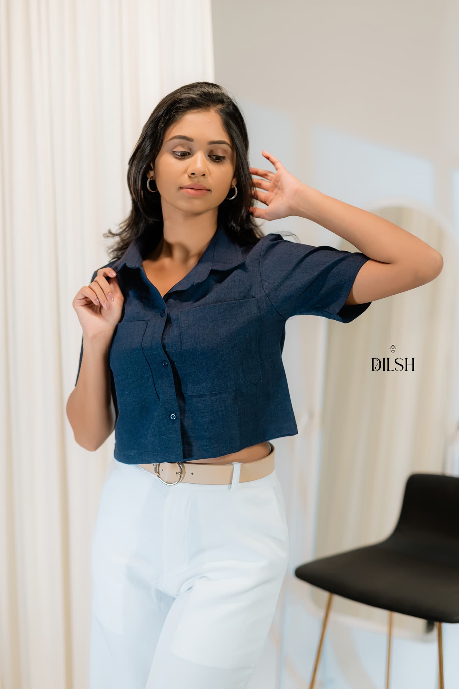 Belle Linen Crop Shirt